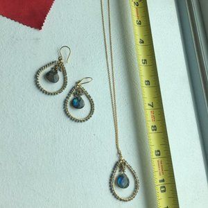 handmade labradorite earrings & necklace